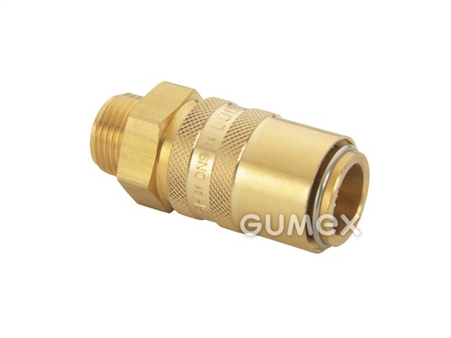 ESH Schnellkupplung mit Ventil, DN9, Außengewinde G 1/4", 15bar, -20°C/+200°C, Messing, 